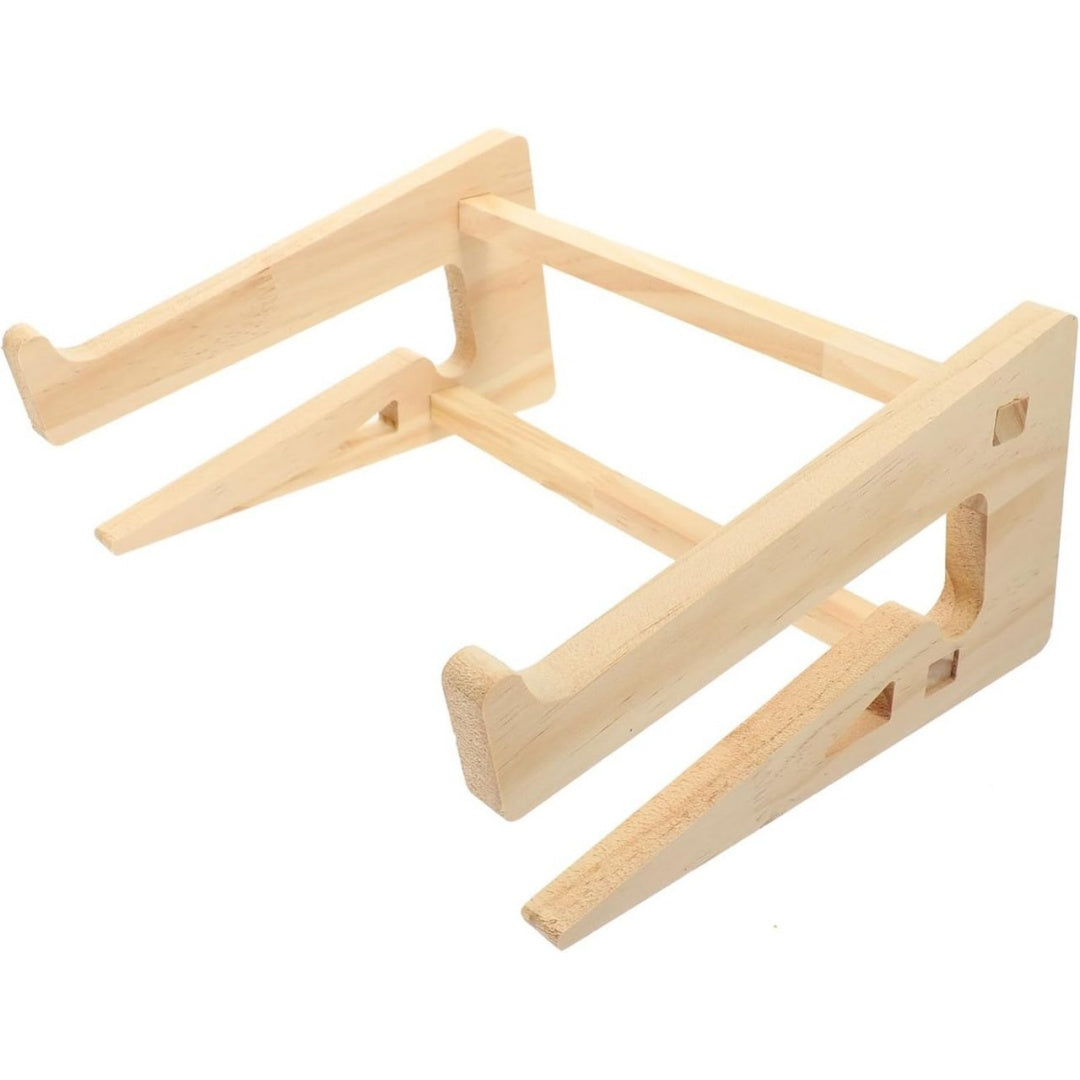 Glaenzendes Laptopstaender fuer Reisen aus Holz